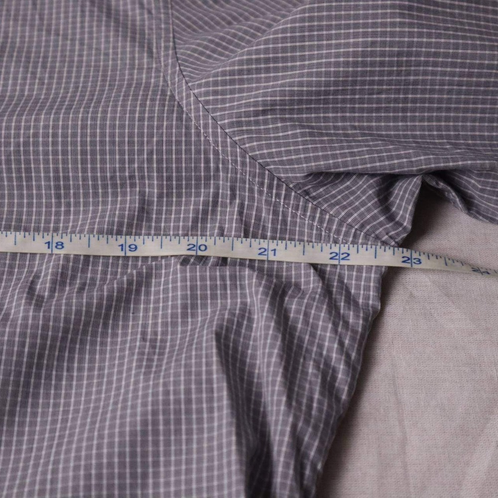 Burberry London Mens Grey Micro Check Long Sleeve Button Down Shirt Size 17 43 - Picture 4 of 6